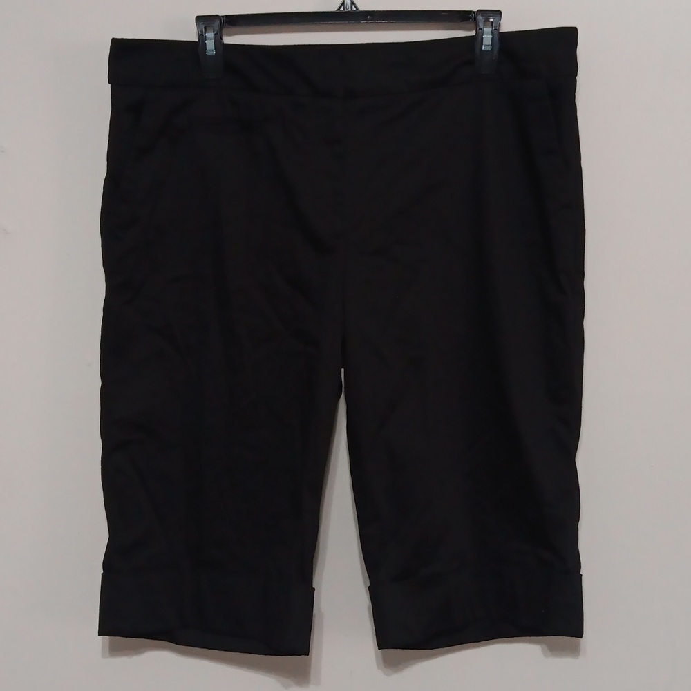 Dressbarn Black Cotton-Blend Shorts
